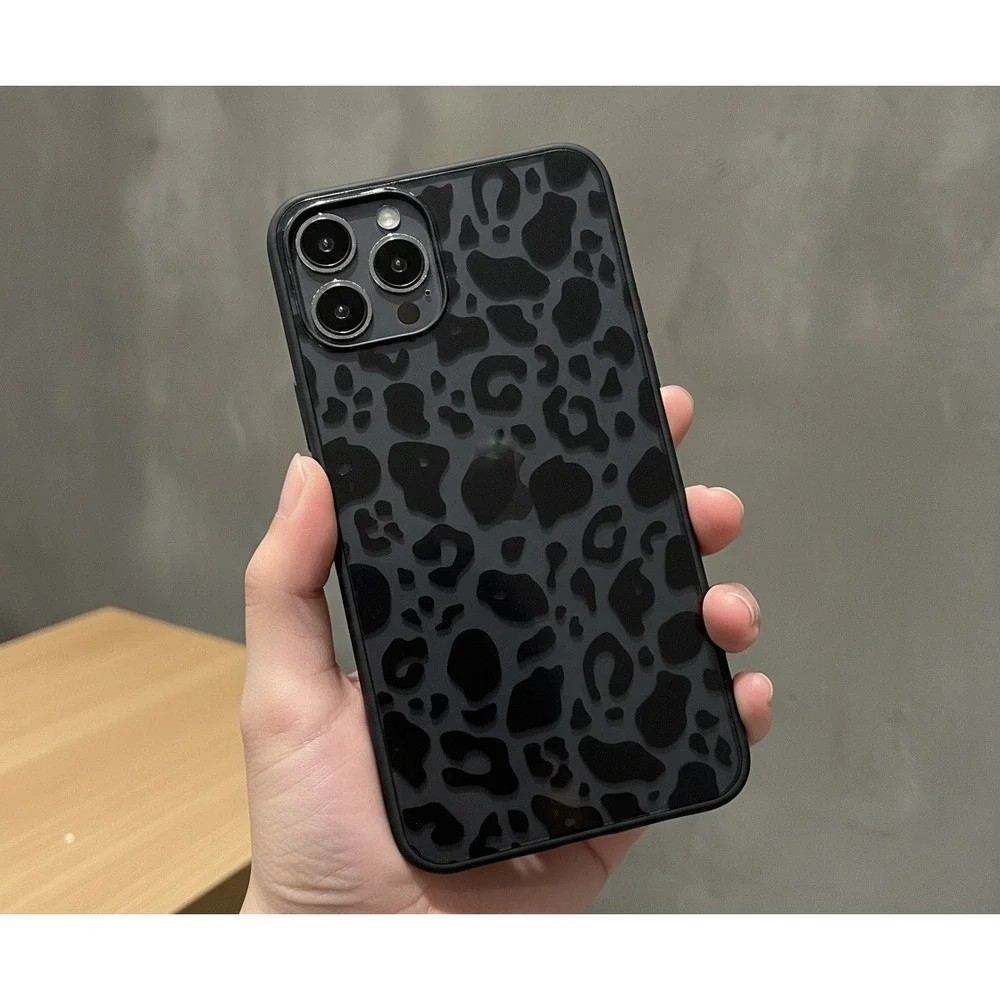 Black Leopard Print‎ Case for iPhone 14 Pro Max 6.7 in